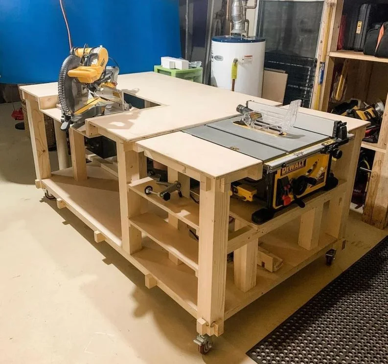 Table Saw-Miter Saw Workbench – diyinstructable.com